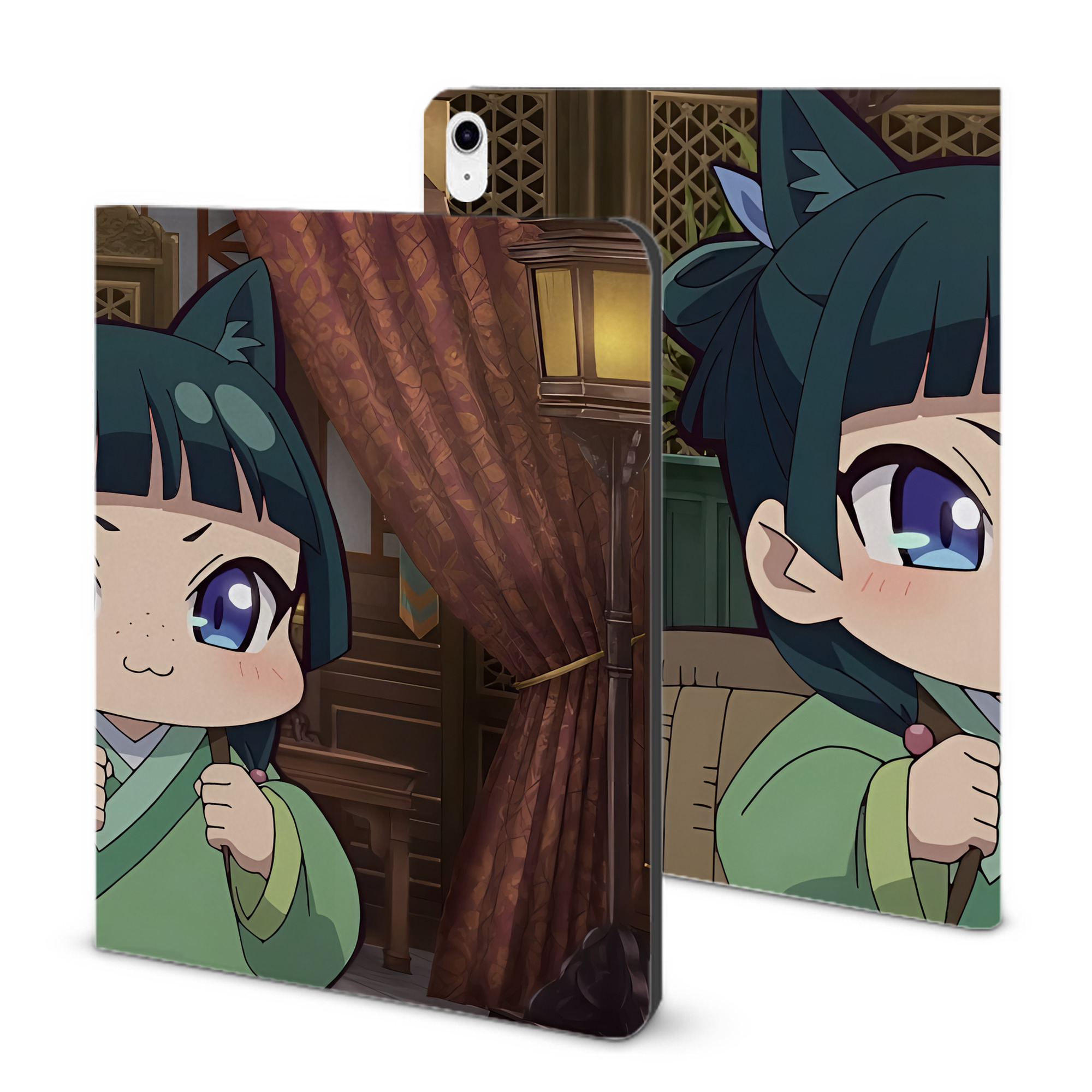 （画像用） 薬屋のひとりごと The Apothecary Diaries IPad ケース ブック型 PUレザー TPU 耐衝撃 軽量 薄型 ペン収納なし 全面保護 IPad 各モデル対応